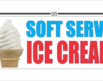 Soft Serve ICE CREAM Banner Schild