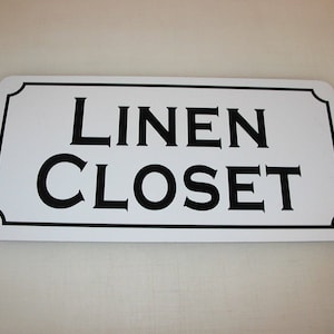 LINEN CLOSET Metal Sign 6x12