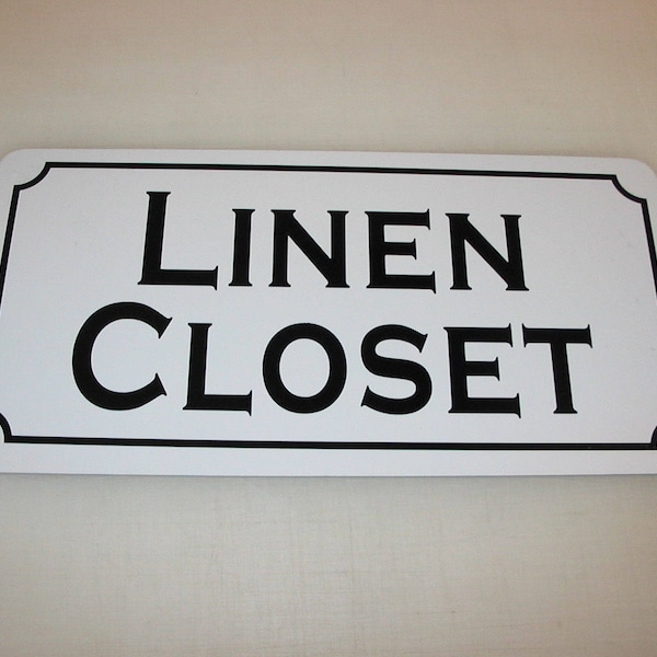 LINEN CLOSET Metal Sign 6x12