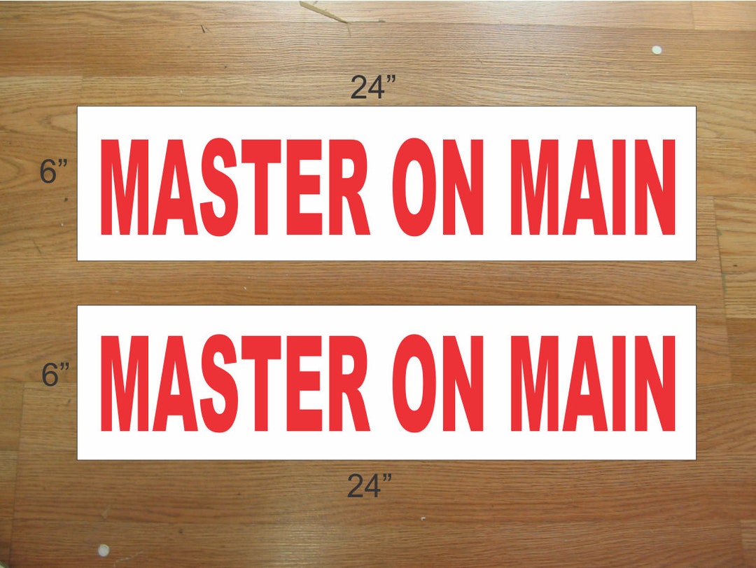 MASTER ON MAIN Red & White Real Estate Rider Sign, Double Sided (6x24 ...
