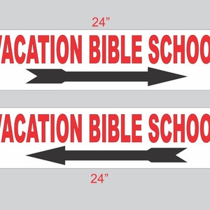 2-6x24 FERIEN BIBEL-SCHULE mit Pfeil Richtungsschilder Straße Straßenecke