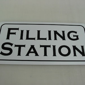 FILLING STATION Vintage Gas & Oil Retro Art Deco Metal sign