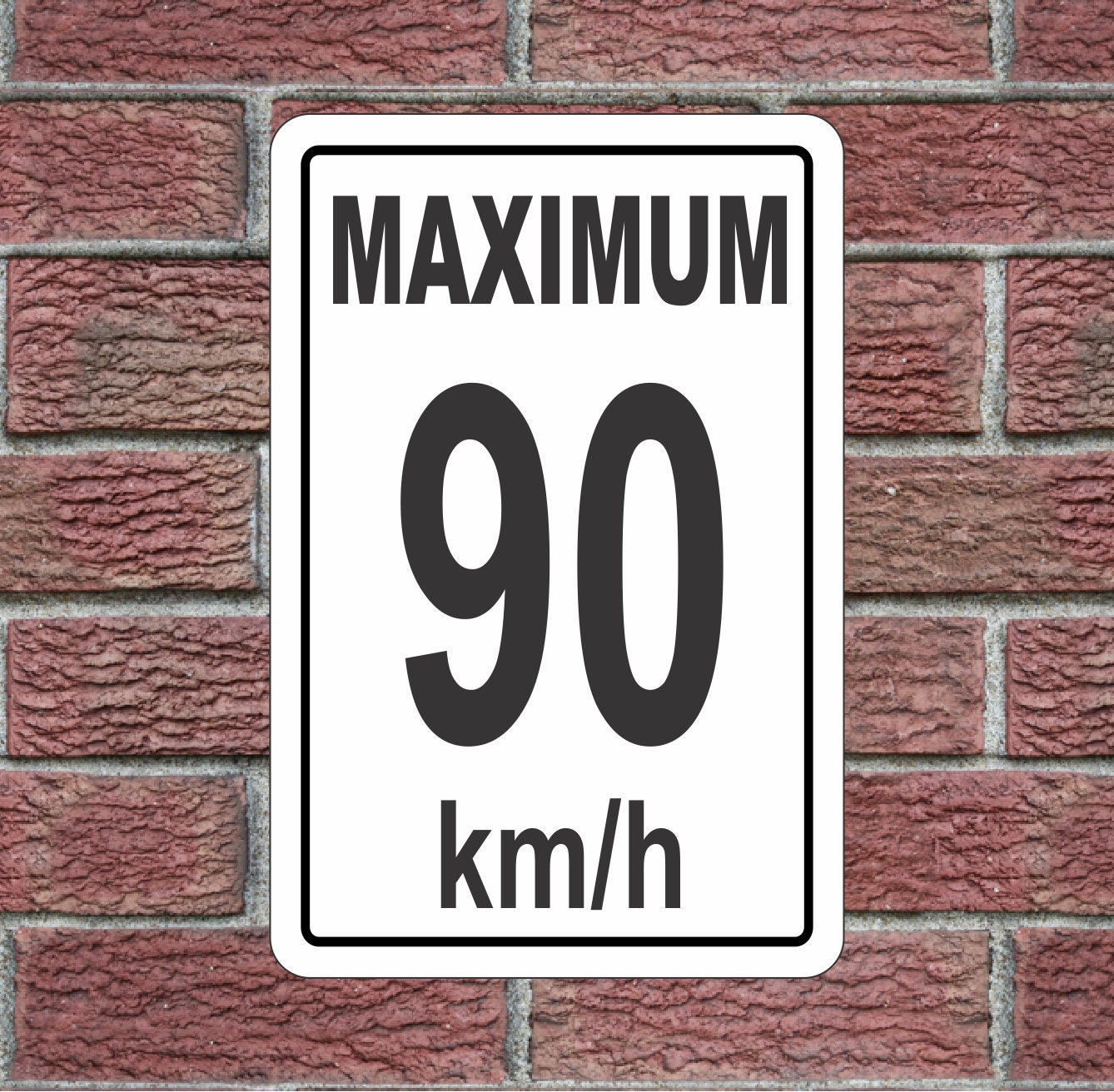 邦楽 SPEED LIMIT/memi Maximum Speed Limit 90 Km/h Metal Sign (12x18