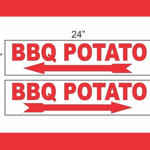 2-6 x 24 BBQ Aardappel met pijlrichtingborden Street Road Yard Corner