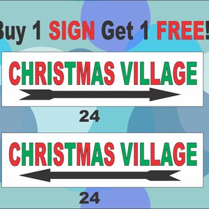 2-6x24 WEIHNACHTSDORF mit Pfeil Richtungsschilder Straße Straße Yard Ecke