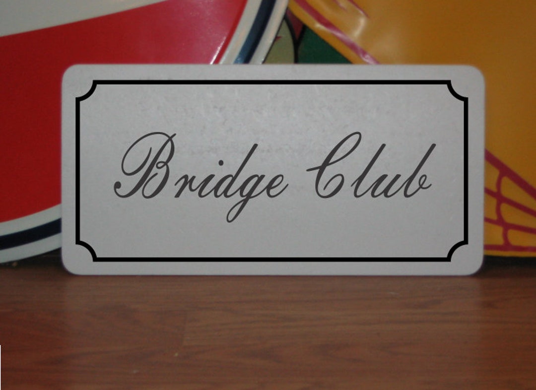 Bridge Club Metal Sign Antique Style Script - Etsy