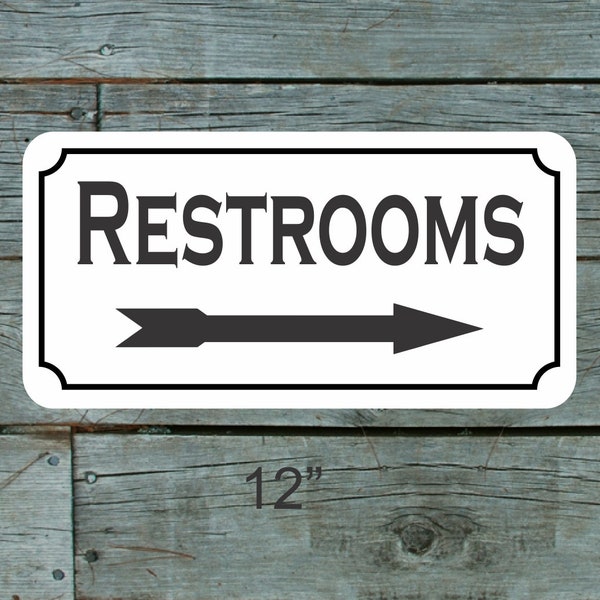 Water Closet With Arrow Sign Etsy