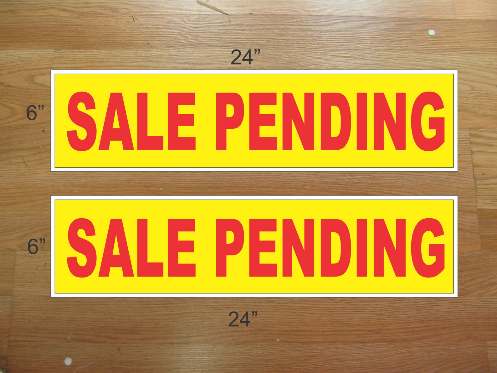 6x24 Sale Pending Red & Yellow Real Estate Rider Sign Buy 1 Get 1 FREE