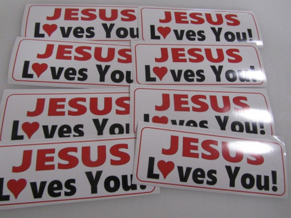 thumbnail image 2 of Jesus Loves You Vinyl Decal Sticker - Glossy Finish For Car Window Bumper - Made In Australia 2 of 4