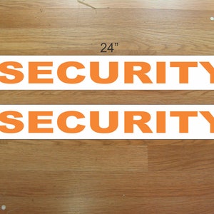 SECURITY ORANGE Magnetic signs to fit Car, Tow Truck, Van Suv Us Dot Approved Size