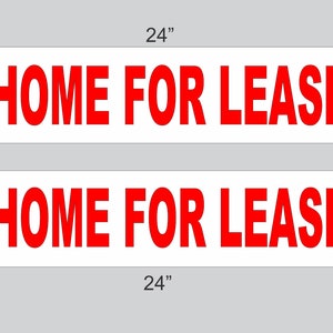 Letrero publicitario de bienes raíces en rojo y blanco de 6 x 24 con texto &quot;Casa en alquiler&quot; Compre 1 y obtenga 1 GRATIS, de doble cara