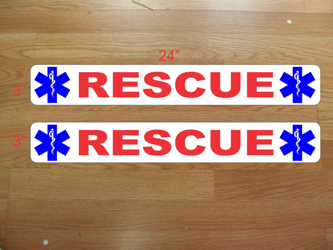 Red Rescue Sign RESCUE Magnetic Car Signs, Red White Blue, US DOT Size - Etsy