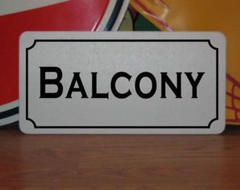 BALCONY Retro Vintage Design Metal Sign 6"x12" Novelty Home & Kitchen Decor