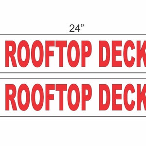 6x24 Rooftop Deck Red & White Real Estate Rider Sign Buy 1 Get 1 FREE Double Sided