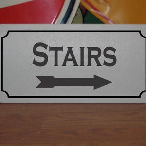 TREPPE mit Pfeil nach rechts Metall Schild für Laden Büro Wohnhaus Gebäude