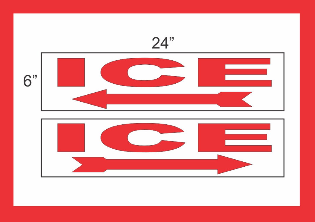Ice Machine Directions. Sign 2-6x24 ICE With Arrow Directional Signs Street Road Yard Corner - Etsy