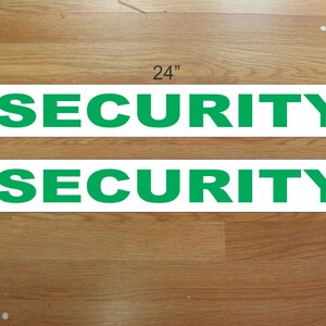 SECURITY GREEN Magnetic signs to fit Car, Tow Truck, Van Suv Us Dot Approved Size