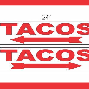 2-6x24 TACOS mit Pfeil Richtungsschilder Straße Straße Yard Ecke