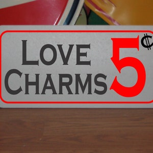 LOVE CHARMS Plaque en métal 5 cents pour décoration de cuisine magique sorcière gothique gothique