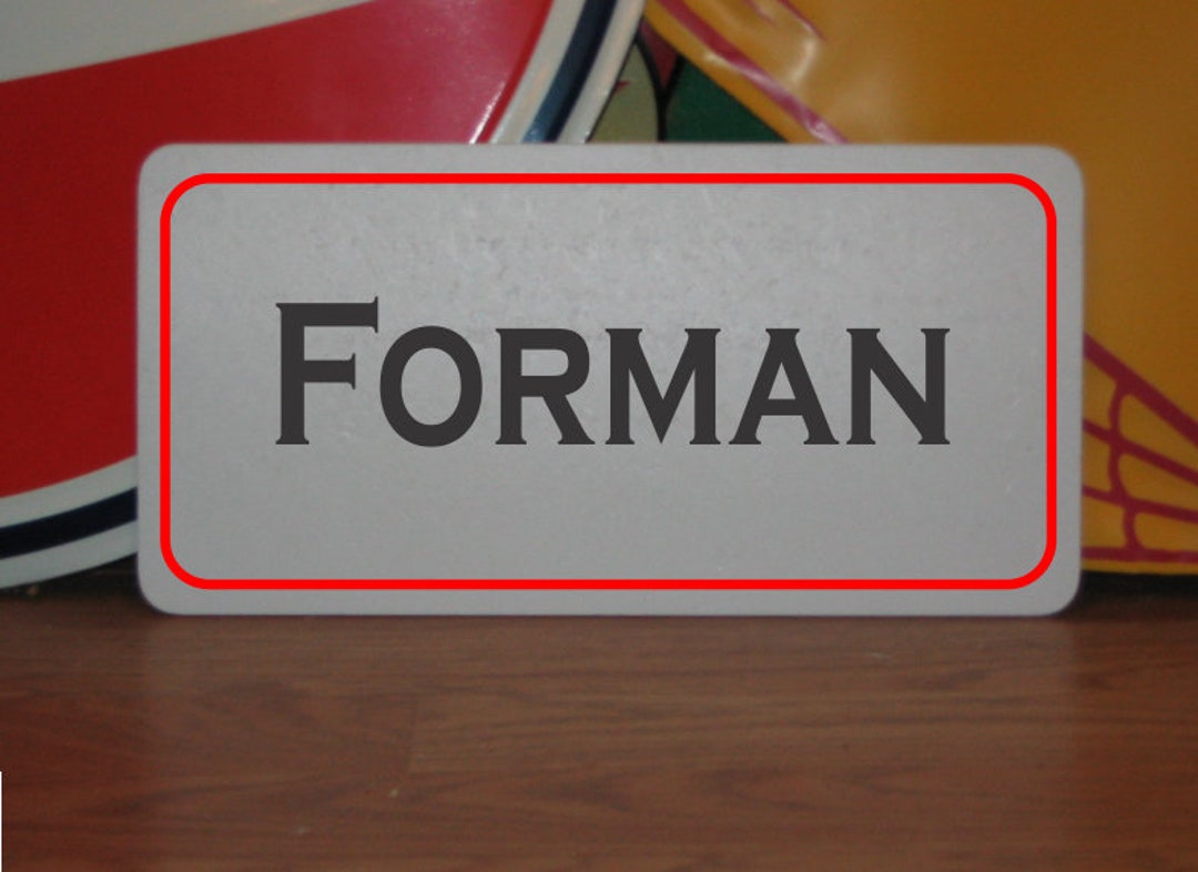 Forcheerman Sign FORMAN Red & Black Metal Sign for Construction Trailer or Office - Etsy