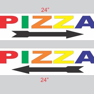 2-6x24 マルチカラー PIZZA 矢印方向標識付き ストリート 道路コーナー