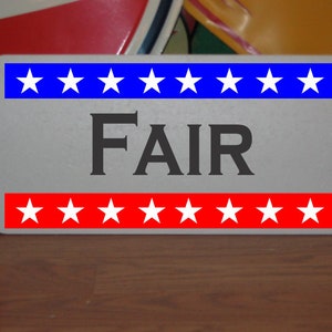 Fair Stars and Stripes Red White & Blue Metal Sign