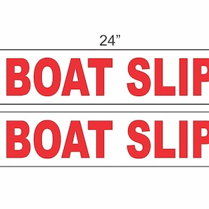 Boat Slip Real Estate Rider Sign, Red & White, 6x24, Double Sided (Set of 2)