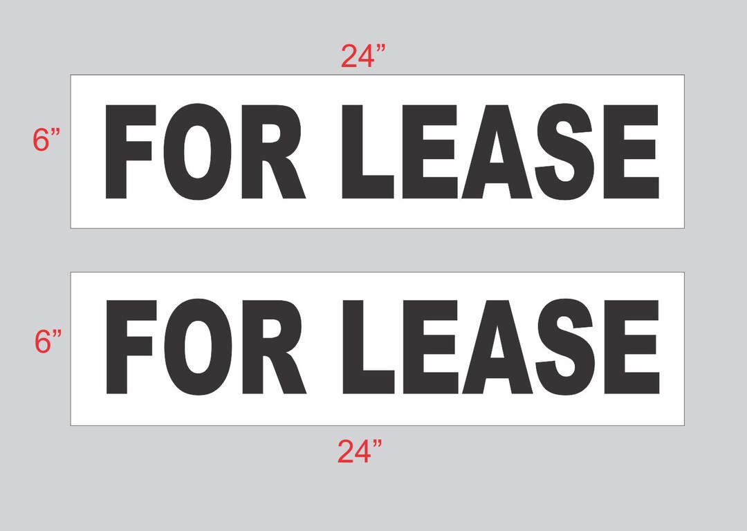 For Lease Black Real Estate Rider Sign - 6x24 Double Sided Buy 1 Get ...