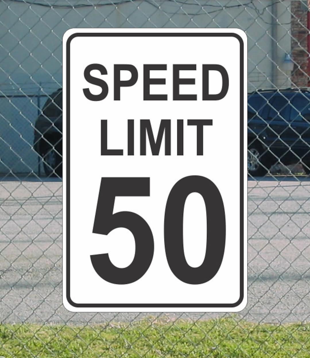 Speed Limit 50 Metal Sign, Black & White, 12x18 - Etsy