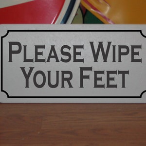 Please Wipe your Feet Metal Sign for Beach Boat House Pool Doormat
