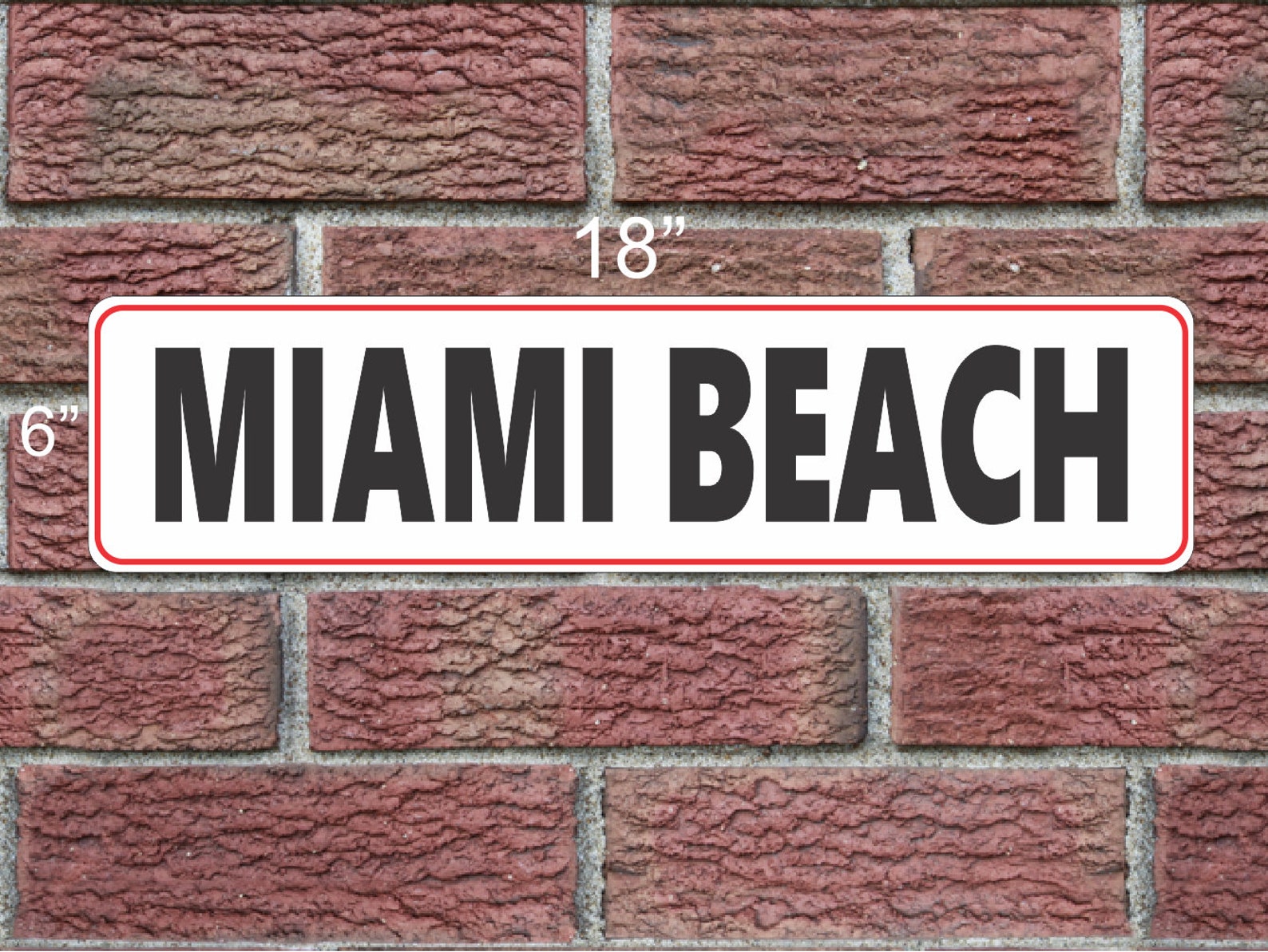 MIAMI BEACH Metal Sign Etsy