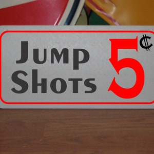 Jump Shots 5 cents Metal Sign for Basketball Practice Court Rim Hoop