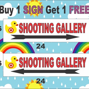 2-6x24 Shooting Gallery mit Pfeil Richtungsschilder Straße Straße Hof Ecke Arcade Messe Boardwalk