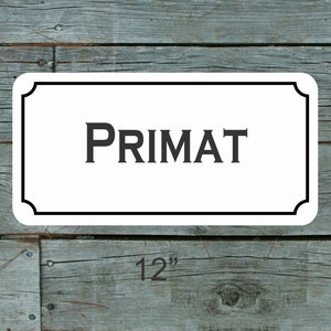 PRIMAT Metal Sign for Wine Bottle Size Winery Vineyard Home Bar Room