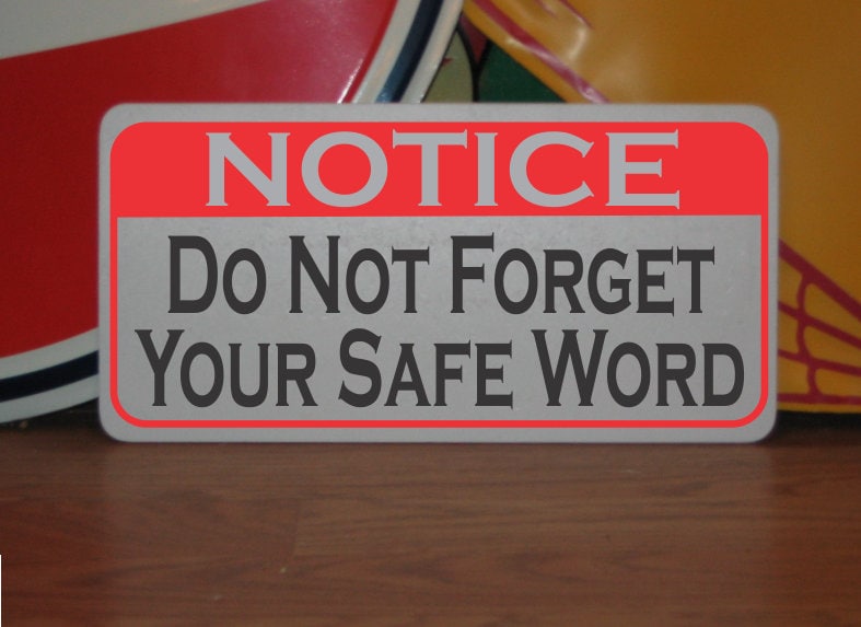 Do Not Forget Your Safe Word Metal Sign - 6x12 Aluminum, Adult Decor - Etsy