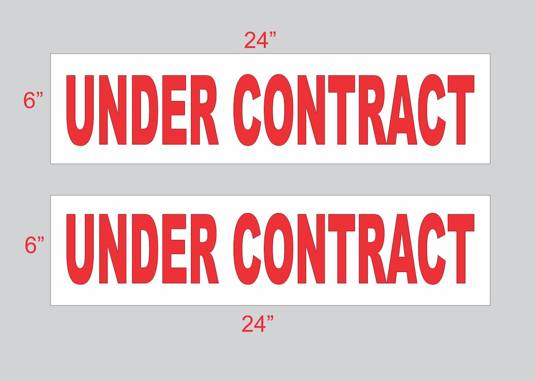 UNDER CONTRACT Real Estate Rider Sign - Red & White, Double Sided (6x24 ...