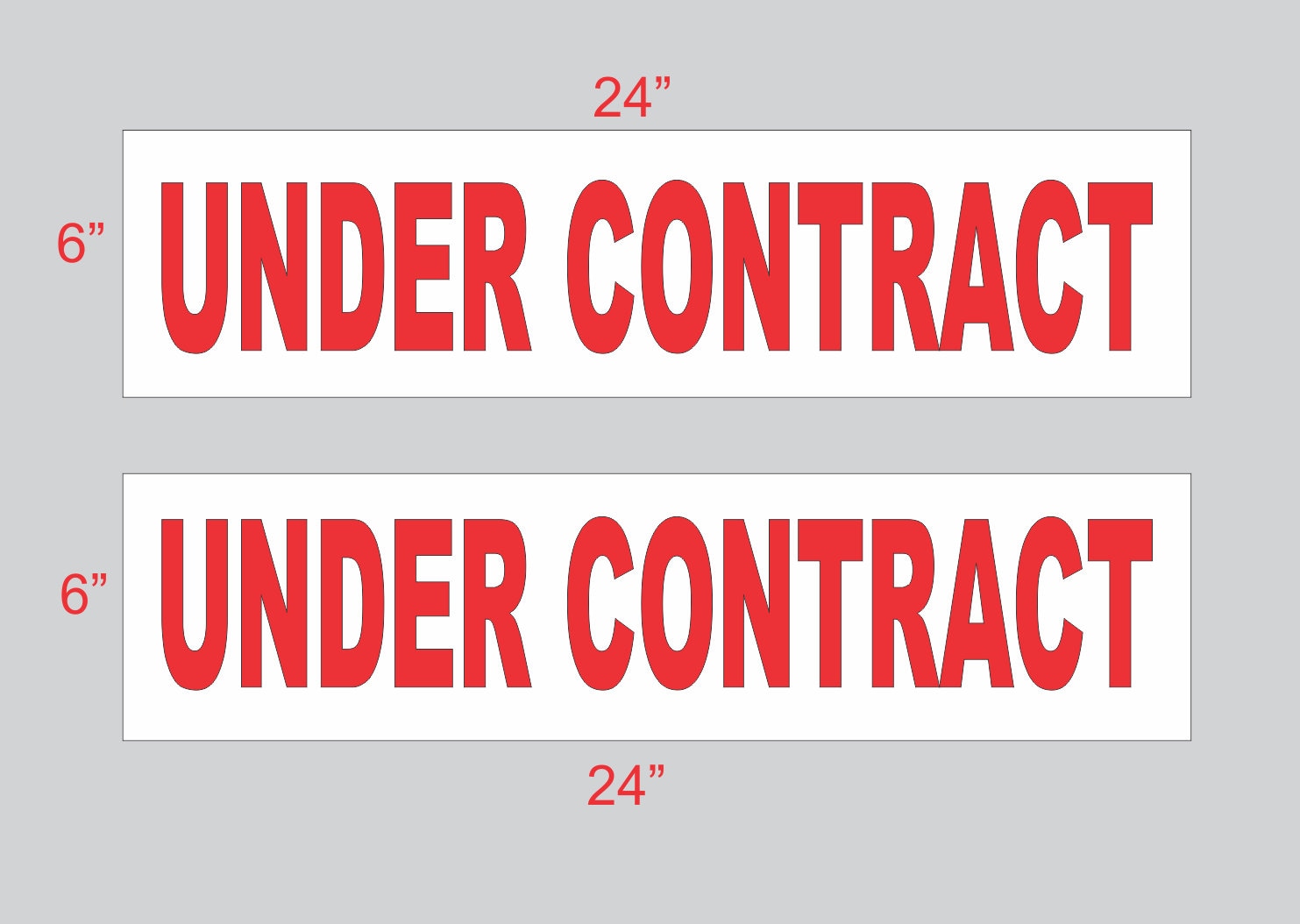2-6x24 Under Contract Real Estate Rider Sign Blue 