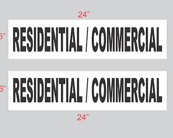 Cartello per immobili residenziali e commerciali, bianco e nero, bifacciale (6x24 pollici)