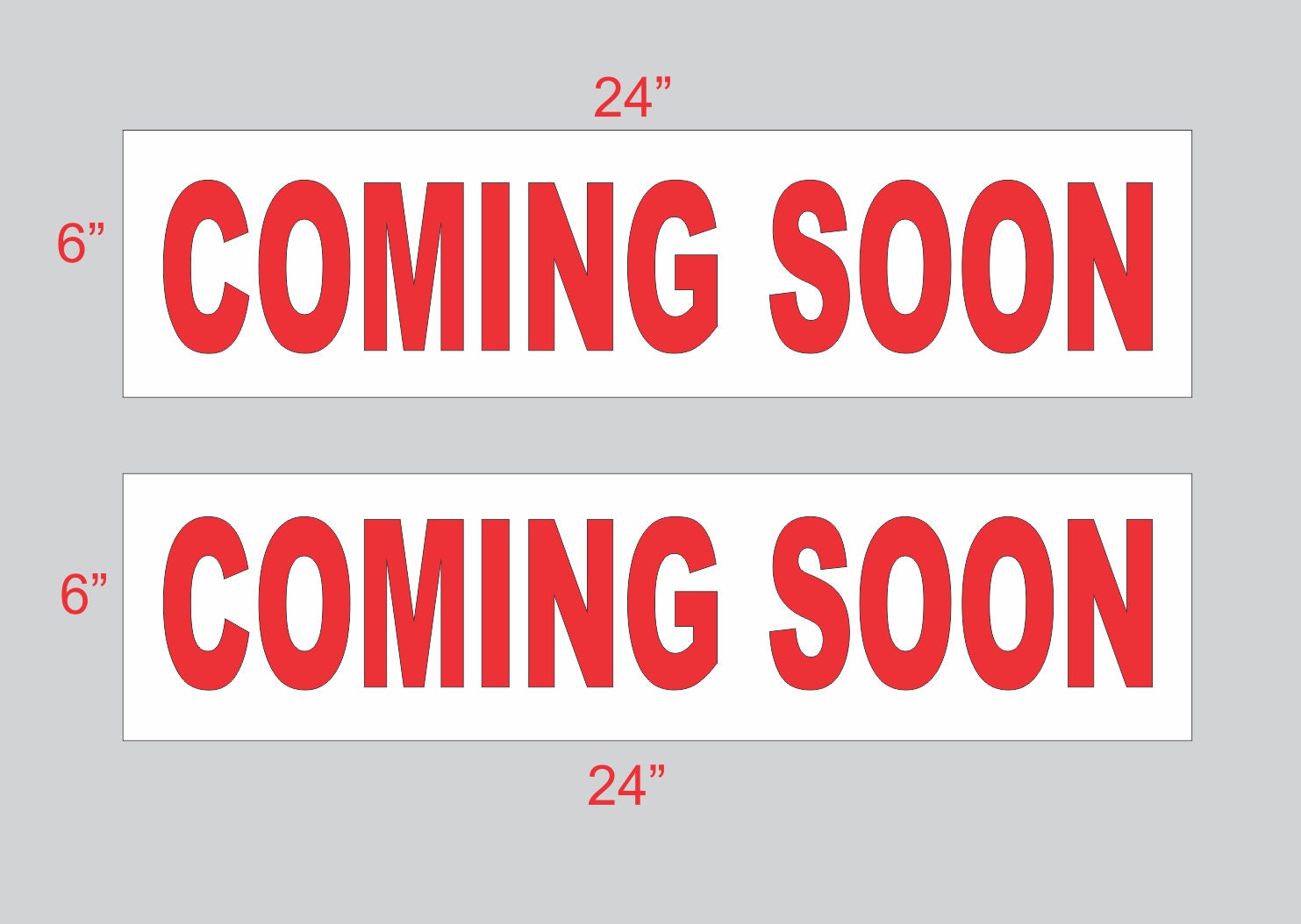 6x24 COMING SOON Red & White Real Estate Rider Sign Buy 1 Get Etsy