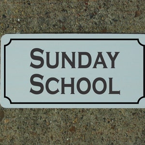 SCUOLA DOMENICALE Cartello in metallo