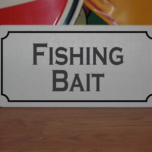 Fishing Bait Metal Sign for River Lake Beach Ocean