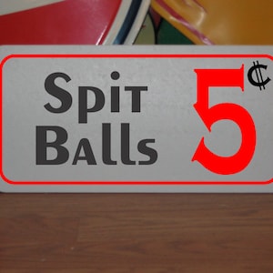 Spit Balls 5 cents Metal Sign for Baseball Practice Field