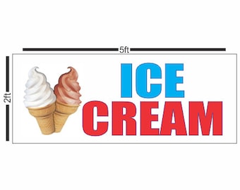 ICE CREAM Banner Schild aus Holz