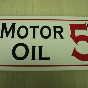 MOTOR OIL 5 Cents Vintage Gas & Oil Retro Metal sign