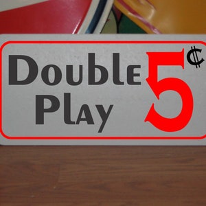 Double Play 5 cents Metal Sign for Baseball Practice Field