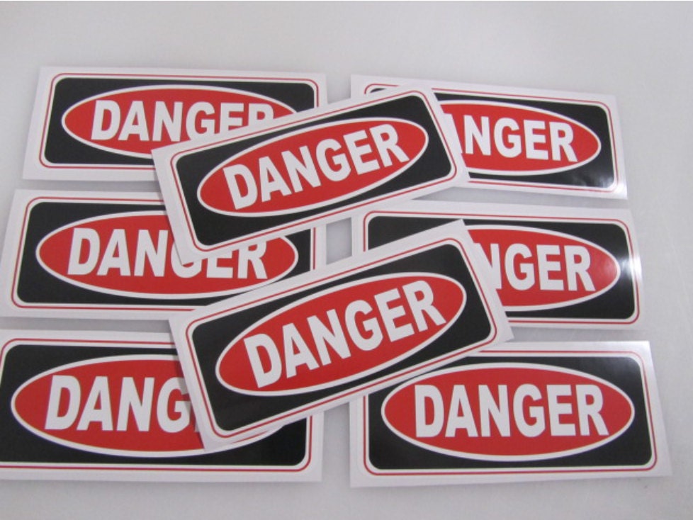DANGER Car Decal Window Bumper Sticker 8 decal lot osha Etsy