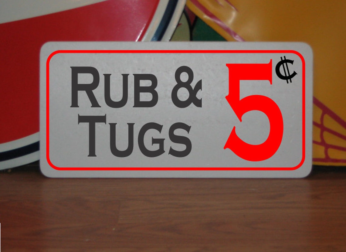 Rub and Tugs 5 Cents Metal Sign Etsy