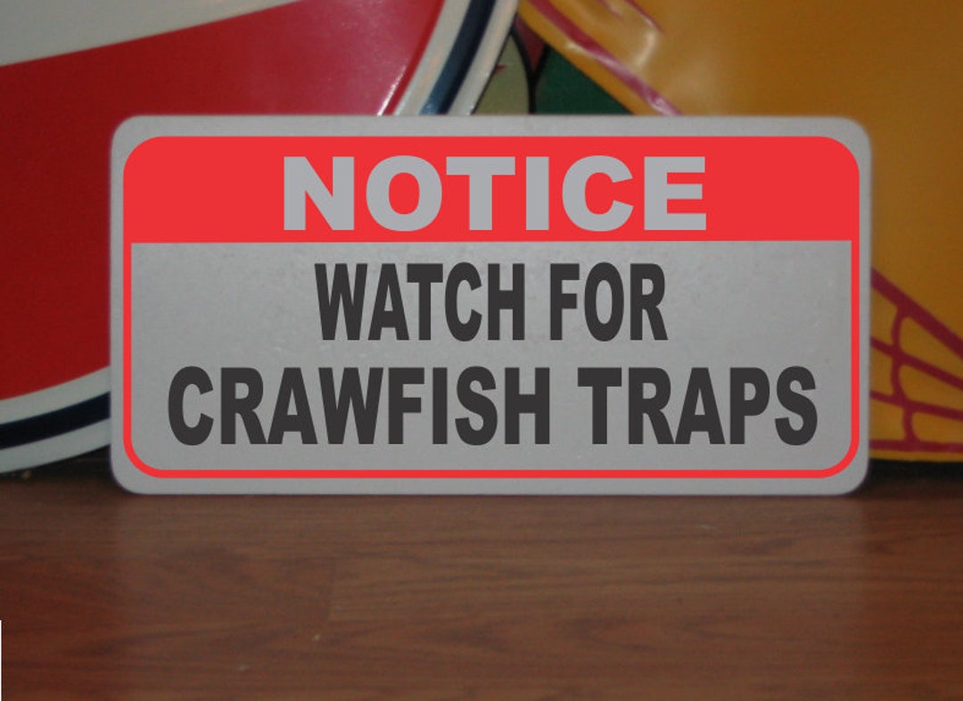 Watch for Crawfish Traps Metal Sign for Louisiana Party Bar or
