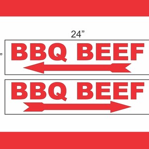 2-6x24 BBQ Rind mit Pfeil Richtungsschilder Straße Straße Yard Corner