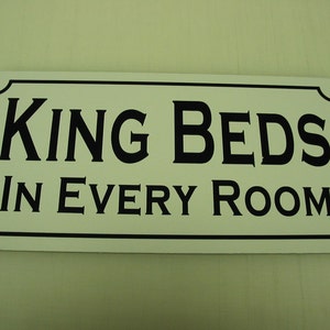 KING BEDS in every ROOM  Hotel Motel Retro Metal Sign